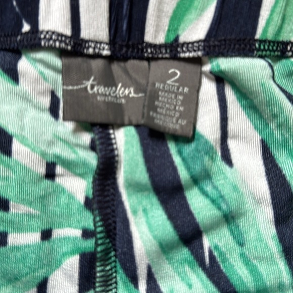 Chico's Green and Navy Casual Palazzo Pants. size L ( Chico's size 2) - Picture 2 of 4